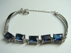 Sterling Bracelet w/ Blue Crystals