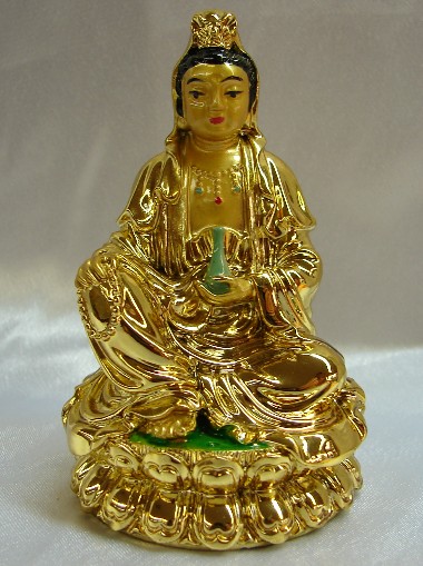 Gold Sitting Kuan Yin