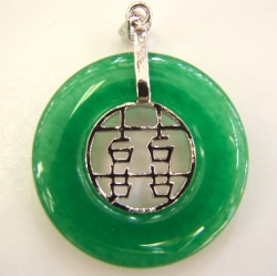 Double Happiness Jade Pendants