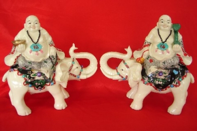 Ivory Buddha on Elephant