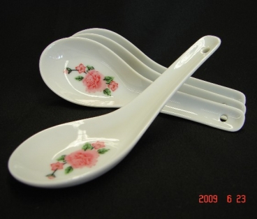 4 of Porcelain Spoons