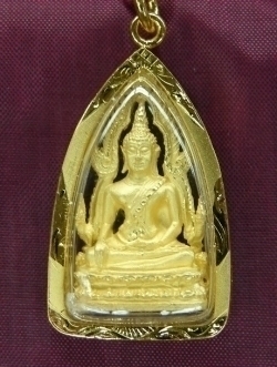 Gold Thai Buddha Pendant