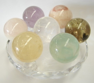 7 Gemstone Balls on Star of David Crystal Base