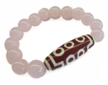 Rose Quartz Tibetan DZI Bracelets