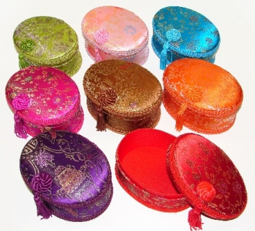 Chinese Brocade Jewelry Box
