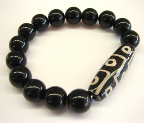 Obsidian 9 Eyes DZI Bracelets