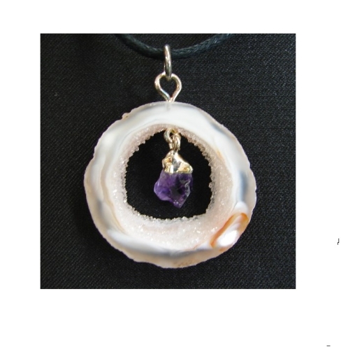 Round Shape Amethyst Pendant