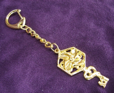 Golden Fan with Key Keychain