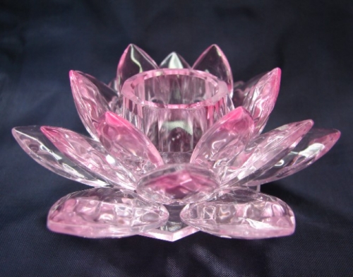 Rose Crystal Lotus Candle Holder