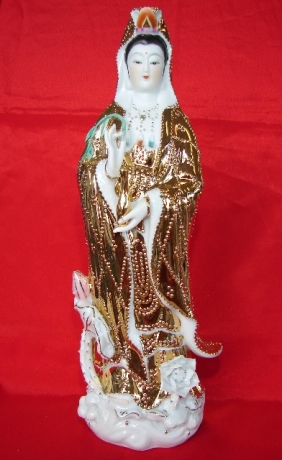 Golden Standing Guan Yin