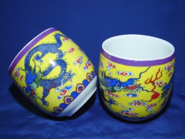 yellow tea cups