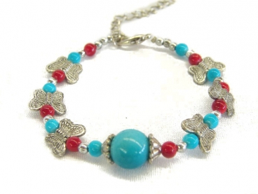 Butterfly Style Sterling Silver Bracelet