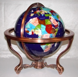 Big Desktop Gemstone Globe with Compass
