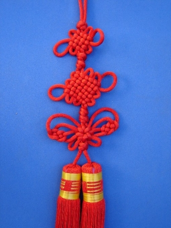 Lucky Charm with Mystic Knot, Butterfly Knot and Red Tassel