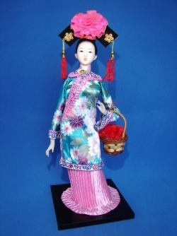 Chinese Collectible Doll with Basket