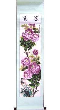 Purple Peony Flower Scroll Picture