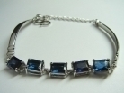Sterling Bracelet w/ Blue Crystals