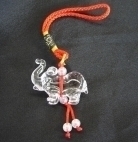 Clear Liuli Elephant Charm