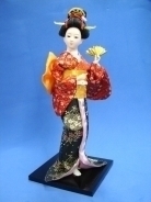 Japanese Doll with Folding Fans