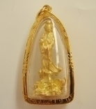 Gold Standing Guan Yin on Dragon
