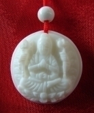 White Jade Gemstone Kuan Yin Necklace