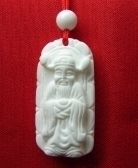 White Jade Gemstone Wealthy God Necklace