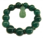 Chinese Green Jade Bracelets w/ Kuan Yin
