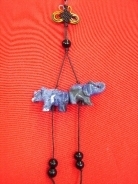 Blue Rhinoceros and Elephant Charm