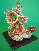 Colorful Dragon Statue Flying on Cloud