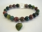 Jade Beaded Bracelet with Heart
