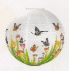2 of Chinese White Paper Lanterns with Pictures of Butterfly