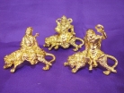 Copper Three Deities Sitting On Tigers