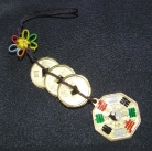 3-Coin Charm with Yin Yang Bagu