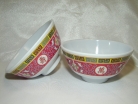 4 of Red Plastic Rice Bowls