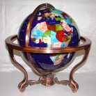 Big Desktop Gemstone Globe with Compass