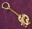 Bejeweled Golden Dragon Amulet KeyChain