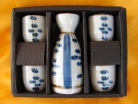 White and Blue Saki Set