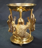 Brass Incense Oil Burner with Turtle Design