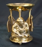 Brass Incense Oil Burner with Buddha Design