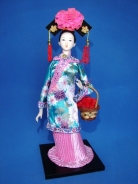 Chinese Collectible Doll with Basket
