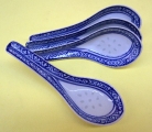 4 of Blue Porcelain Spoons