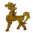 Orange Glass Horse Statue