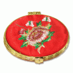 Oval-Shaped Mirror with Flower