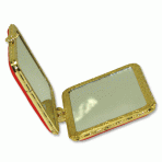 Rectangular-Shaped Mirror with Flower