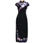 Black Cheongsam with Flower Pictures