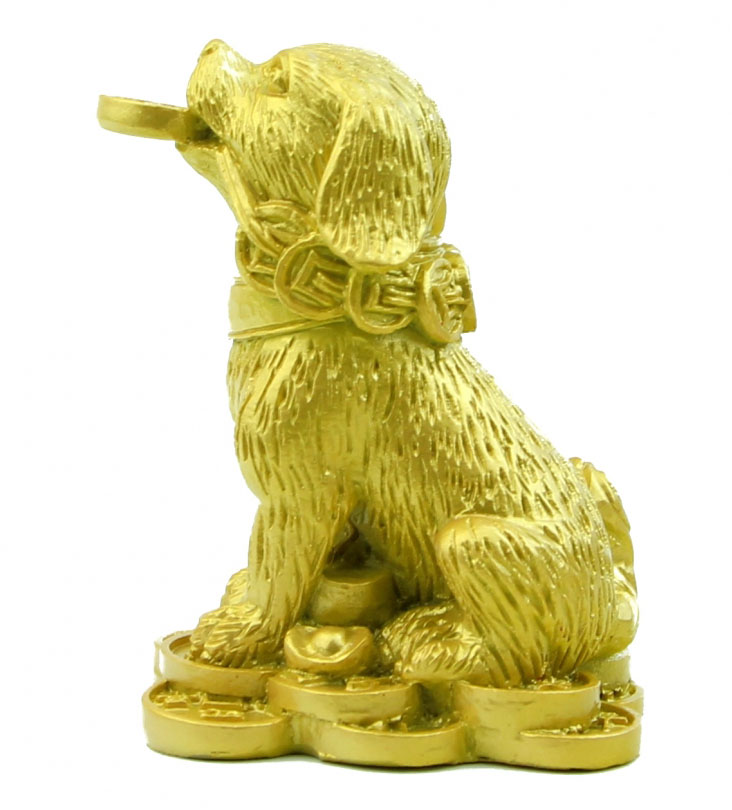 Chinese Small Golden Dog Statue for Year of the Dog