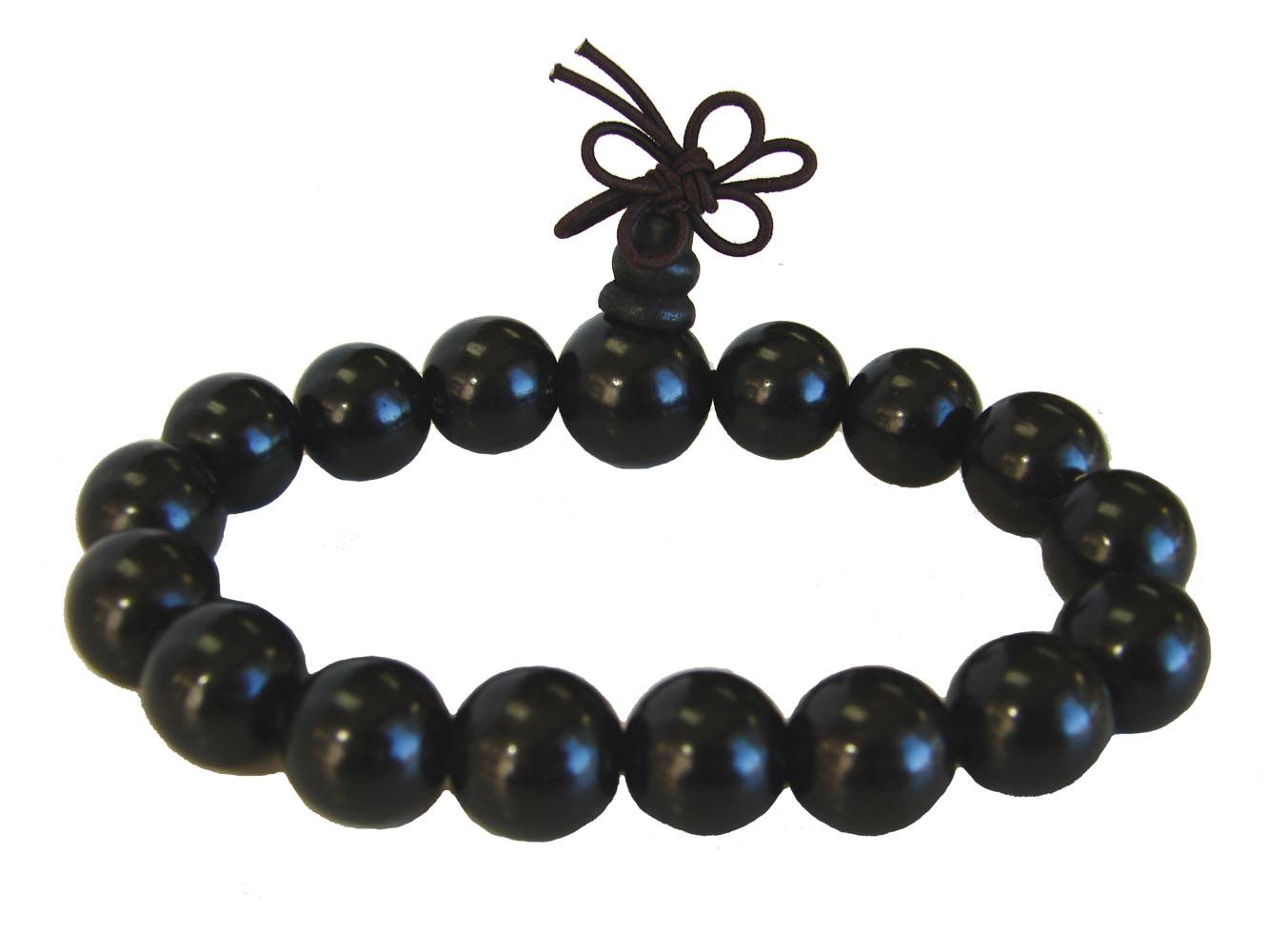 Mens Black Ebony Wood Beaded Bracelet