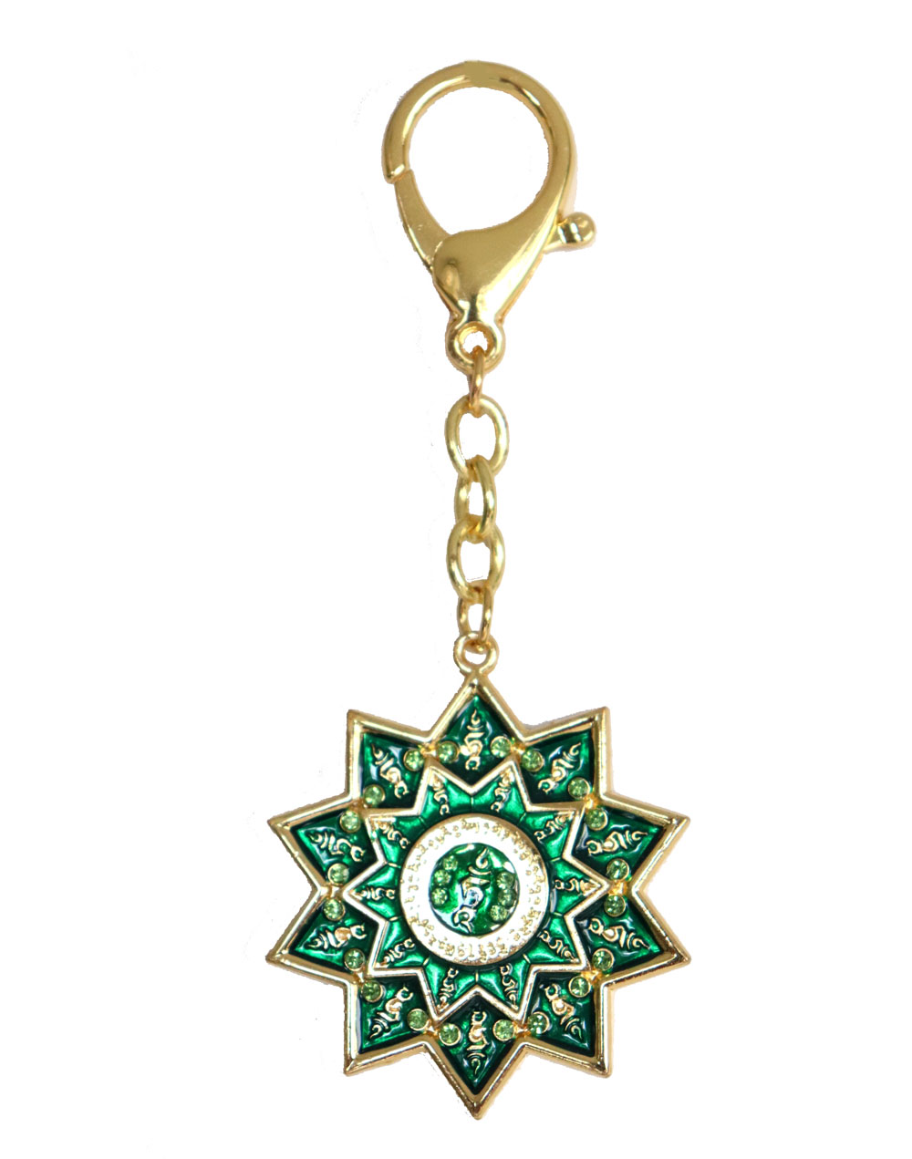 Feng Shui Green Tara Protection Wheel Keychain