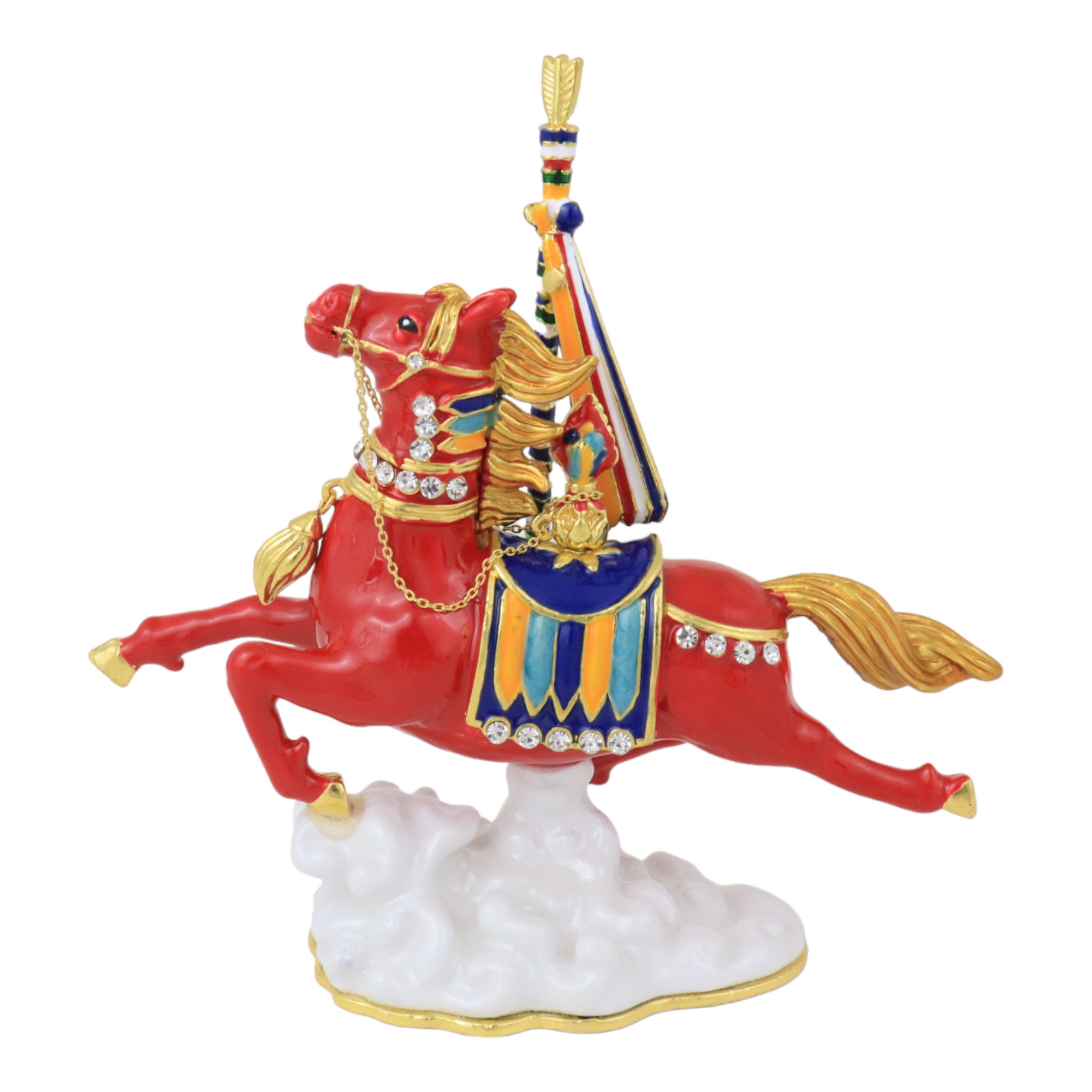 Talismano Feng Shui Windhorse Oro - Portafortuna Per Carriera E Successo, 8,5x5,5 Cm - 3