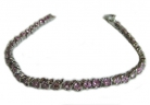 Sterling Bracelet w/ Pink Crystals